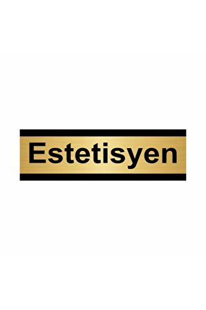 Estetisyen 5x20cm Altın Renk Metal Yönlendirme Levhası