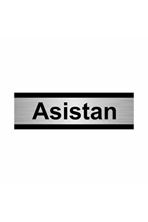 Asistan 5x20cm Gümüş Renk Metal Yönlendirme Levhası