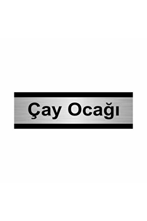 Çay Ocağı 5x20cm Gümüş Renk Metal Yönlendirme Levhası