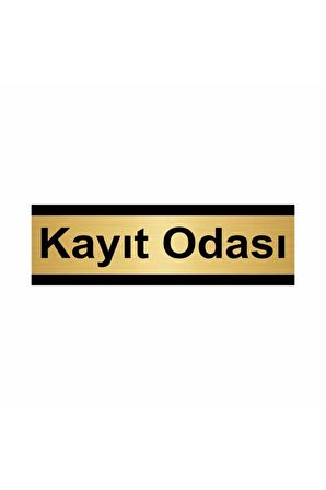 Kayıt Odası 10x20cm Altın Renk Metal Yönlendirme Levhası