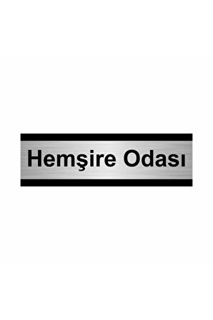 Hemşire Odası 5x20cm Gümüş Renk Metal Yönlendirme Levhası