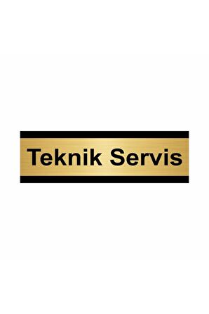 Teknik Servis 5x20cm Altın Renk Metal Yönlendirme Levhası