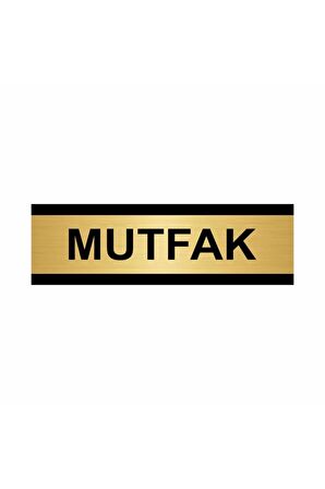 Mutfak 7x20cm Altın Renk Metal Yönlendirme Levhası