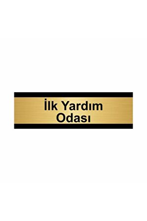 Ilk Yardım Odası 5x20cm Altın Renk Metal Yönlendirme Levhası