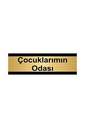 Çocuklarımın Odası 5x20cm Altın Renk Metal Yönlendirme Levhası