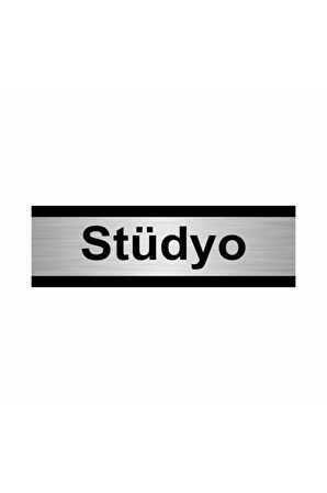 Stüdyo 5x20cm Gümüş Renk Metal Yönlendirme Levhası