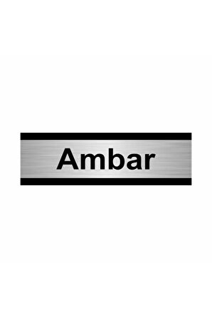 Ambar 7x20cm Gümüş Renk Metal Yönlendirme Levhası