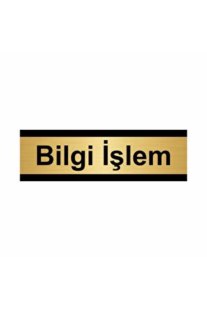 Bilgi Işlem 10x20cm Altın Renk Metal Yönlendirme Levhası