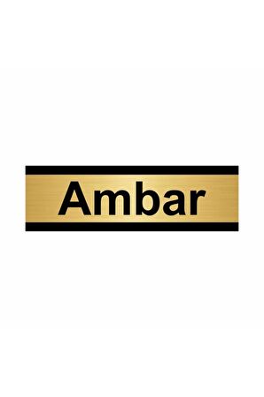 Ambar 5x20cm Altın Renk Metal Yönlendirme Levhası