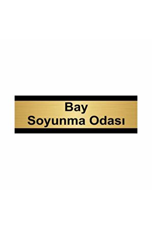Bay Soyunma Odası 5x20cm Altın Renk Metal Yönlendirme Levhası