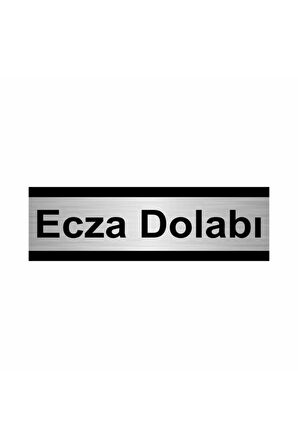 Ecza Dolabı 5x20cm Gümüş Renk Metal Yönlendirme Levhası
