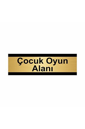 Çocuk Oyun Alanı 7x20cm Altın Renk Metal Yönlendirme Levhası
