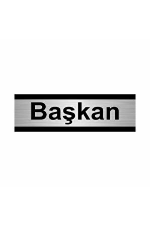 Başkan 7x20cm Gümüş Renk Metal Yönlendirme Levhası