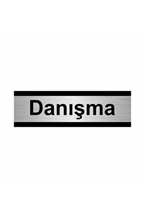 Danışma 5x20cm Gümüş Renk Metal Yönlendirme Levhası