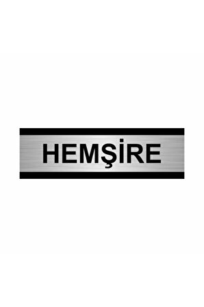 Hemşire 5x20cm Gümüş Renk Metal Yönlendirme Levhası