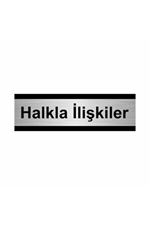 Halkla Ilişkiler 5x20cm Gümüş Renk Metal Yönlendirme Levhası
