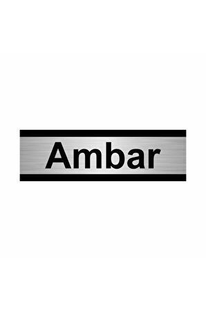 Ambar 7x20cm Gümüş Renk Metal Yönlendirme Levhası