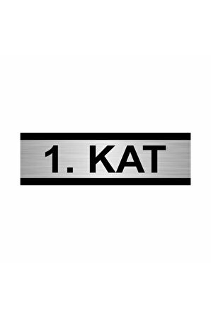 1. Kat 5x20cm Gümüş Renk Metal Yönlendirme Levhası
