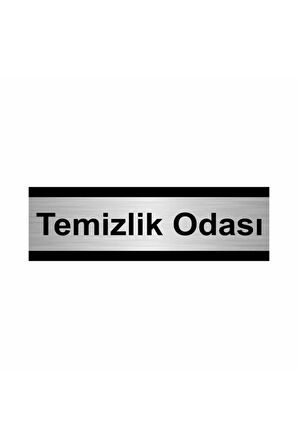 Temizlik Odası 5x20cm Gümüş Renk Metal Yönlendirme Levhası