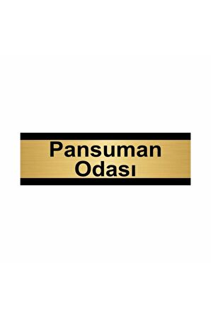 Pansuman Odası 7x20cm Altın Renk Metal Yönlendirme Levhası