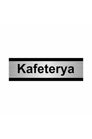 Kafeterya 5x20cm Gümüş Renk Metal Yönlendirme Levhası