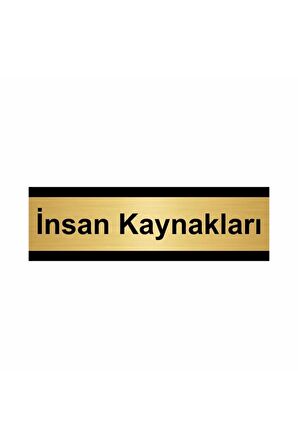 Insan Kaynakları 5x20cm Altın Renk Metal Yönlendirme Levhası