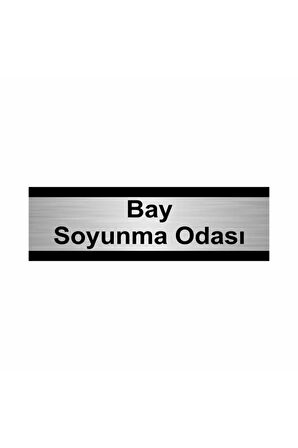 Bay Soyunma Odası 5x20cm Gümüş Renk Metal Yönlendirme Levhası