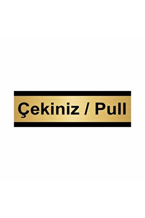 Çekiniz/pull 7x20cm Altın Renk Metal Yönlendirme Levhası