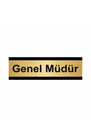 Genel Müdür 7x20cm Altın Renk Metal Yönlendirme Levhası