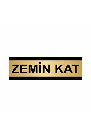 Zemin Kat 7x20cm Altın Renk Metal Yönlendirme Levhası