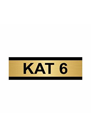 Kat 6 5x20cm Altın Renk Metal Yönlendirme Levhası