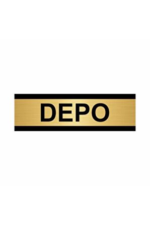 Depo 5x20cm Altın Renk Metal Yönlendirme Levhası