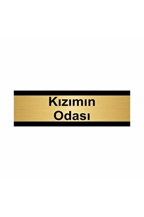 Kızımın Odası 5x20cm Altın Renk Metal Yönlendirme Levhası