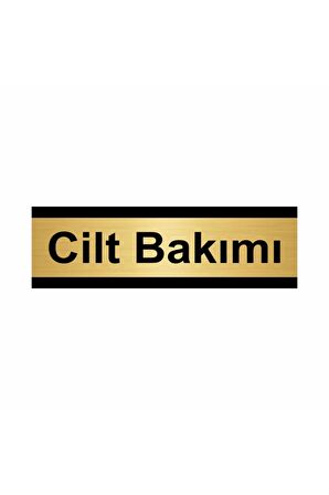 Cilt Bakımı 10x20cm Altın Renk Metal Yönlendirme Levhası