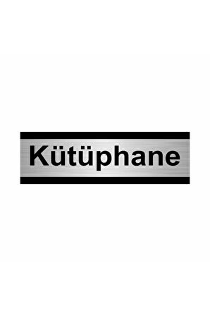 Kütüphane 5x20cm Gümüş Renk Metal Yönlendirme Levhası