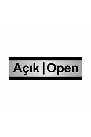 Açık-open 5x20cm Gümüş Renk Metal Yönlendirme Levhası