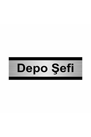 Depo Şefi 5x20cm Gümüş Renk Metal Yönlendirme Levhası