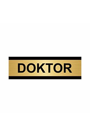 Doktor 5x20cm Altın Renk Metal Yönlendirme Levhası