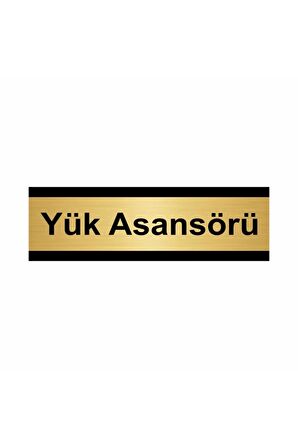 Yük Asansörü 10x20cm Altın Renk Metal Yönlendirme Levhası