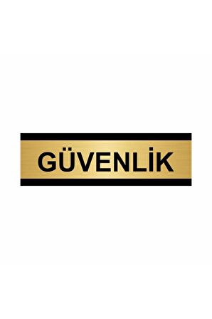 Güvenlik 5x20cm Altın Renk Metal Yönlendirme Levhası