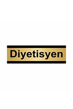 Diyetisyen 5x20cm Altın Renk Metal Yönlendirme Levhası