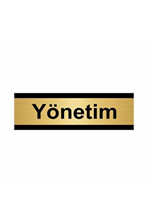 Yönetim 10x20cm Altın Renk Metal Yönlendirme Levhası
