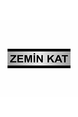 Zemin Kat 7x20cm Gümüş Renk Metal Yönlendirme Levhası