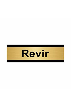 Revir 5x20cm Altın Renk Metal Yönlendirme Levhası