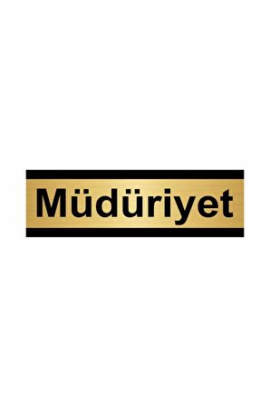 Müdüriyet 5x20cm Altın Renk Metal Yönlendirme Levhası