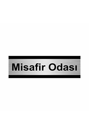 Misafir Odası 7x20cm Gümüş Renk Metal Yönlendirme Levhası