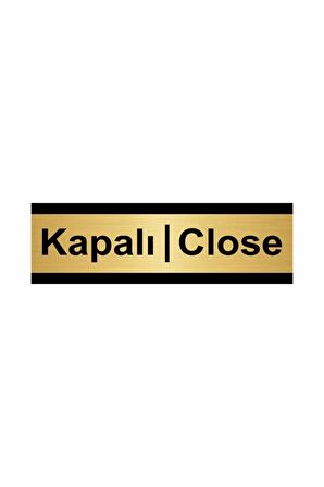 Kapalı-close 10x20cm Altın Renk Metal Yönlendirme Levhası