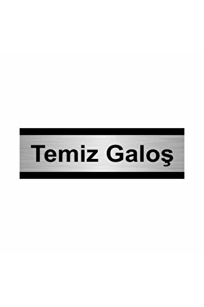 Temiz Galoş 7x20cm Gümüş Renk Metal Yönlendirme Levhası
