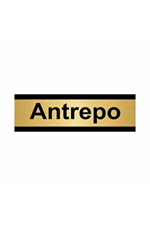 Antrepo 5x20cm Altın Renk Metal Yönlendirme Levhası