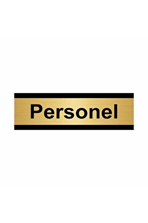 Personel Giyinme Odası 7x20cm Altın Renk Metal Yönlendirme Levhası
